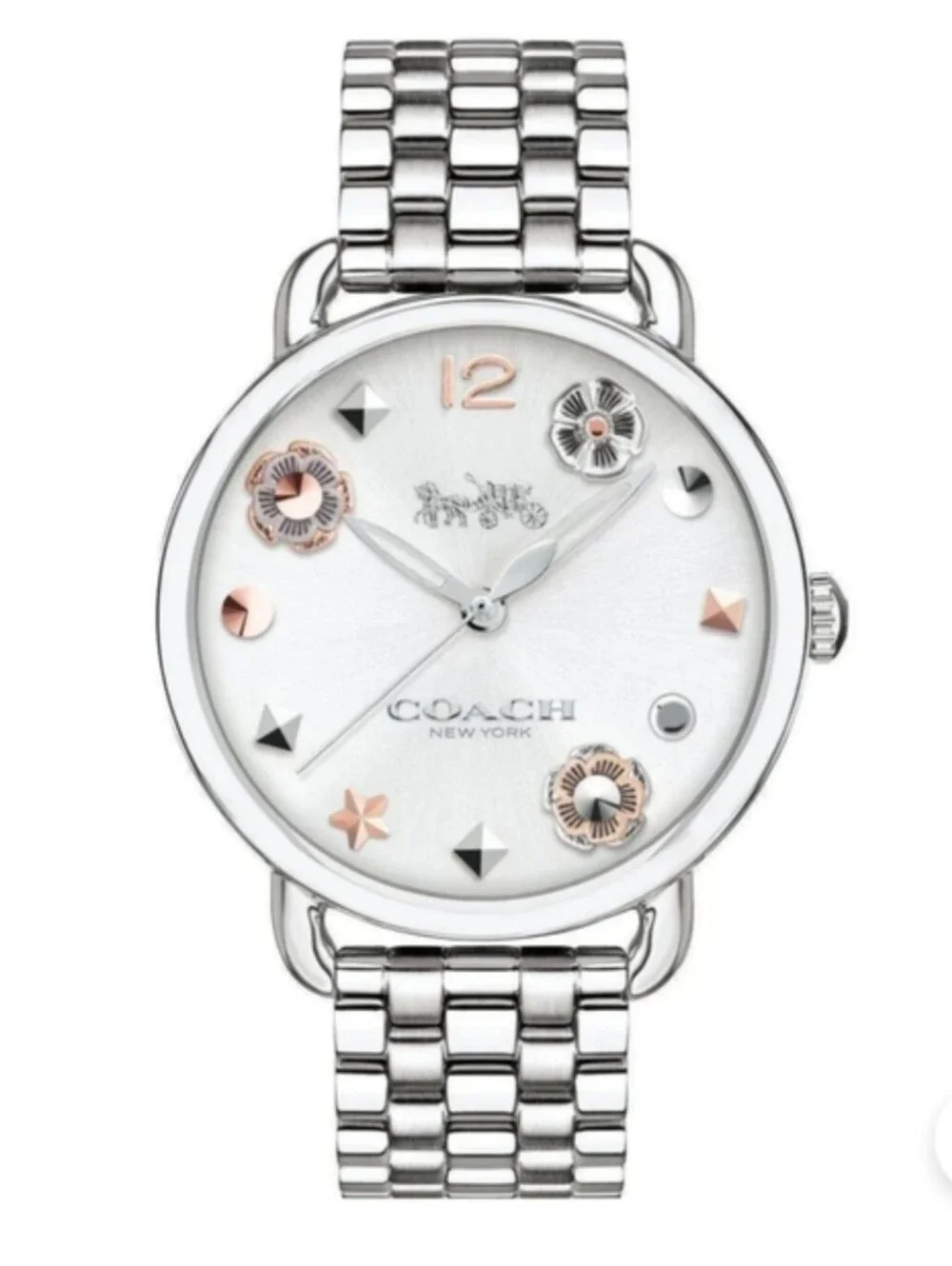 Coach Delaney Charm Silver Quartz Ladies Watch